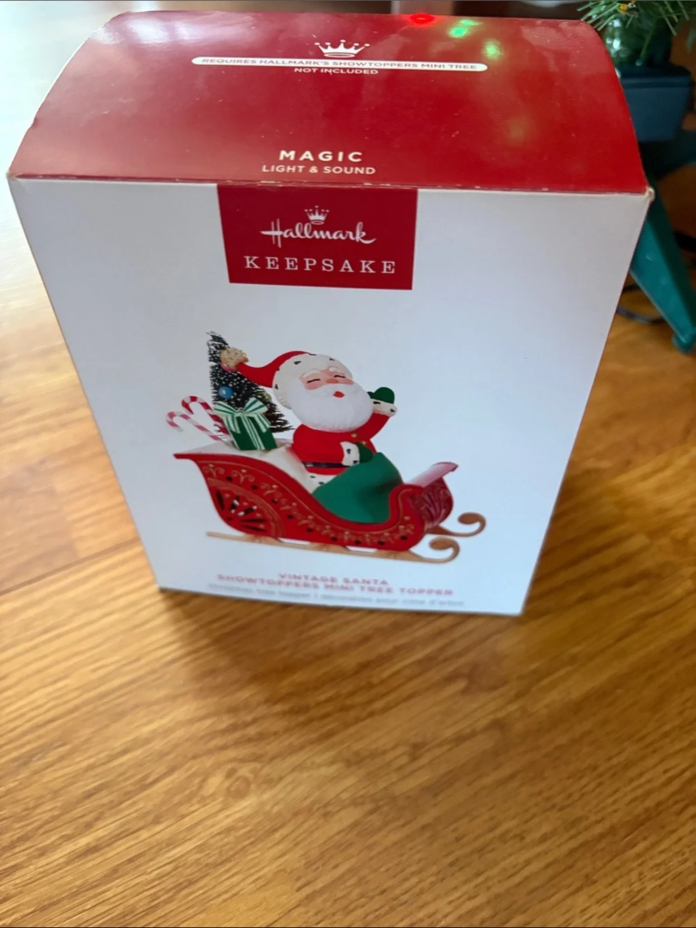 Hallmark Vintage Santa Showtopper Light and Sound Mini Tree Topper